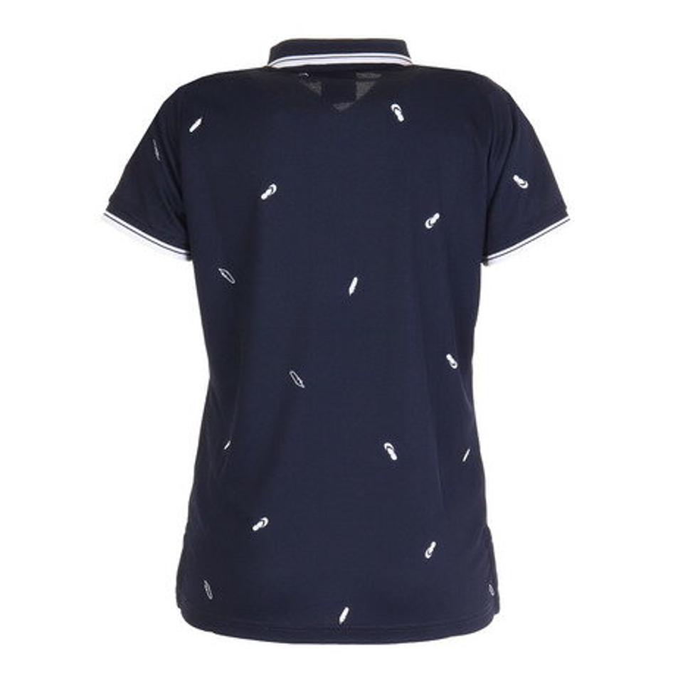 【スポーツデー エントリーでP5倍！4/3 9:59迄】クランク（CLUNK）（レディース）ゴルフウェア 軽量ビーサン柄ポロシャツ CL5KUG02 NVY