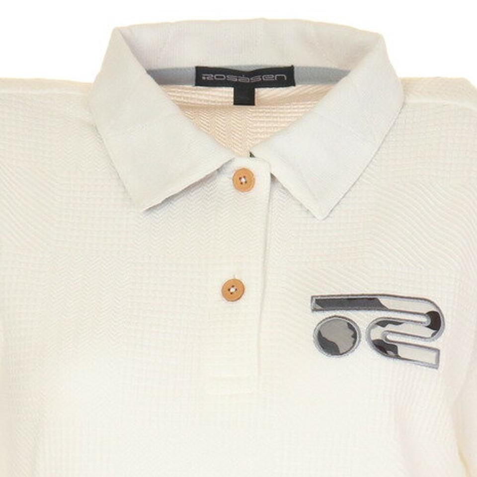 ROSASEN（レディース）ゴルフウェア パイルジャガード 衿裏カモ柄シャツ 045-23841-004