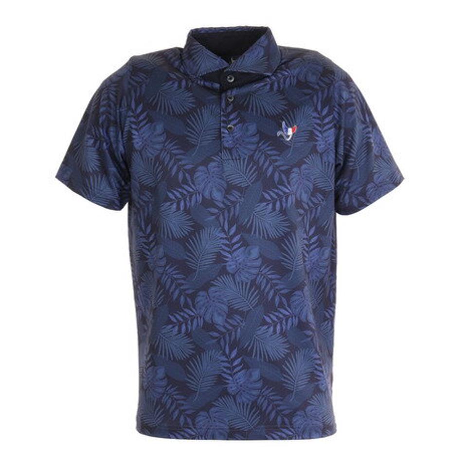 クランク（CLUNK） ゴルフ ポロシャツ 冷感ボタニカル柄ポロシャツ CL5KTG10 NVY （メンズ）
