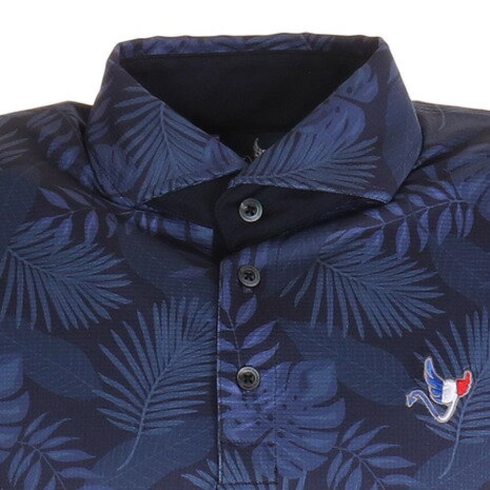 クランク（CLUNK） ゴルフ ポロシャツ 冷感ボタニカル柄ポロシャツ CL5KTG10 NVY （メンズ）