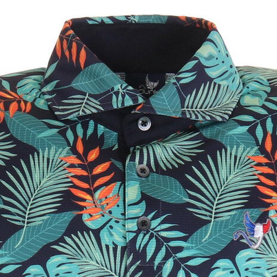 クランク（CLUNK）（メンズ） ゴルフウェア 冷感ボタニカル柄ポロシャツ CL5KTG10