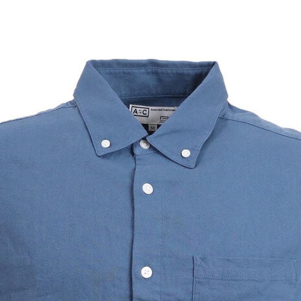 パフォーマンスギア（PG）（メンズ）リネンミックスシャツ 871PA1CG6315BLU