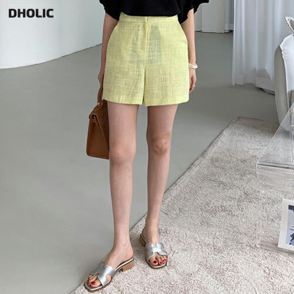 ツイードショートパンツ・全3色・t00570 レディース 【pt】パンツ 単色 無地 シンプル 単色 ツイード シンプル ベーシック ショート丈 ショーパン パステル 春 夏 カジュアル かわいい 可愛い カラーパンツ 黄色 韓国ファッション ハイホリHIHOLLI