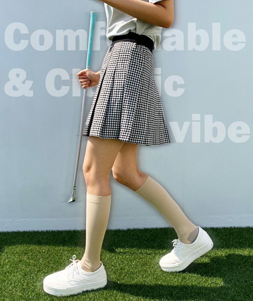 パンツ裏地ギンガムチェックプリーツスカート・全2色・b02307 レディース 【sk】スカート ミニスカート パンツ ズボン ショートパンツ プリーツ チェック柄 ガーリー キュロット かわいい 春 夏 人気 韓国ファッション GOLFWEAR ゴルフウェア