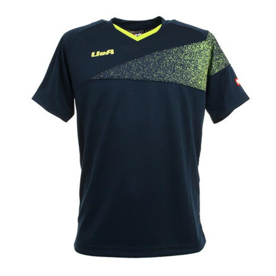 Uea（Uea） 卓球ウェア ユニフォーム 日本卓球協会(JTTA)公認 ドライプラス 卓球シャツ UEA303 NVY 吸汗速乾 （メンズ）