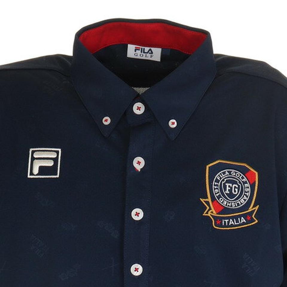 フィラ（FILA） ゴルフウェア トビ柄エンボスシャツ 740640X-NV （メンズ）