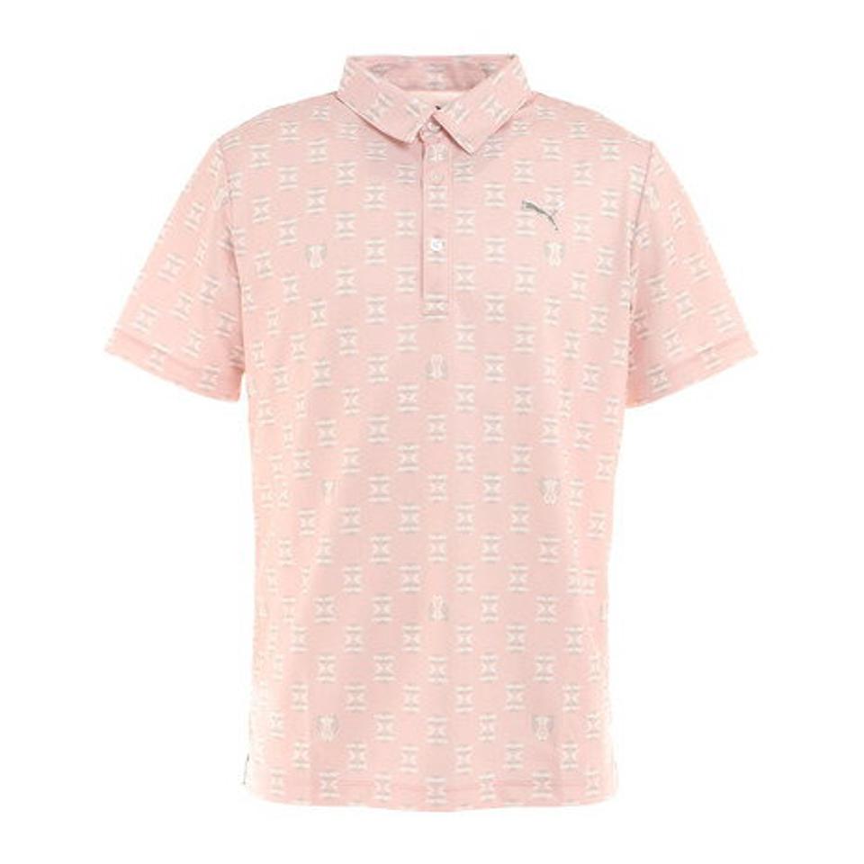 プーマ（PUMA） ゴルフウェア 春夏 吸汗速乾 スタイリッシュ ダブルニット クラフテッド AOP 半袖ポロシャツ 930538 （メンズ）