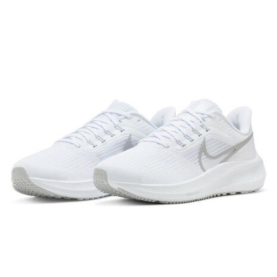 ナイキ（NIKE）（レディース）ランニングシューズ エア ズーム ペガサス 39 ホワイト DH4072-100 スニーカー 厚底 プレート ジョギング 駅伝 部活 マラソン