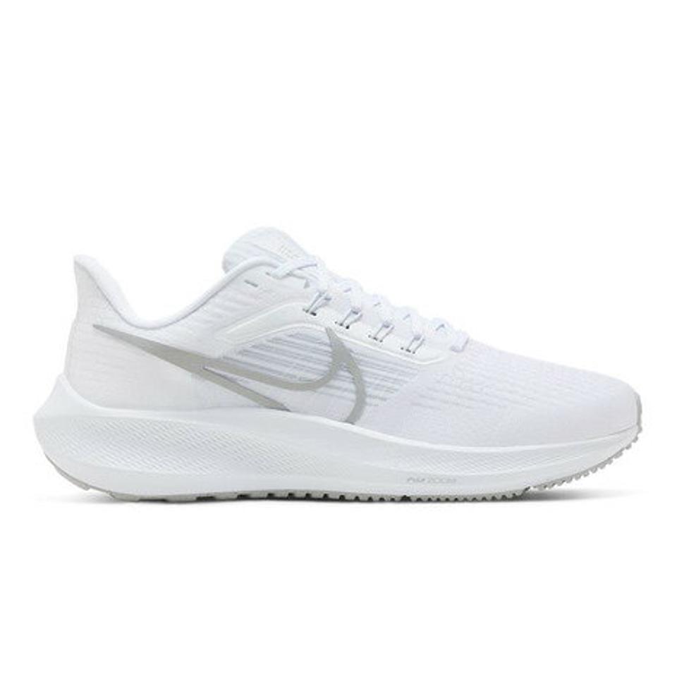 ナイキ（NIKE）（レディース）ランニングシューズ エア ズーム ペガサス 39 ホワイト DH4072-100 スニーカー 厚底 プレート ジョギング 駅伝 部活 マラソン