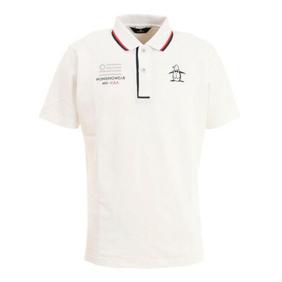 マンシングウエア（MUNSING WEAR） ゴルフウェア バーズアイ鹿の子半袖シャツ MGMTJA02CH WH00 （メンズ）