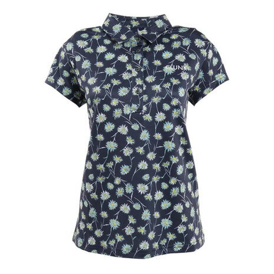 クランク（CLUNK） ゴルフウェア フラワーポロシャツ CL5MUG04 NVY （レディース）
