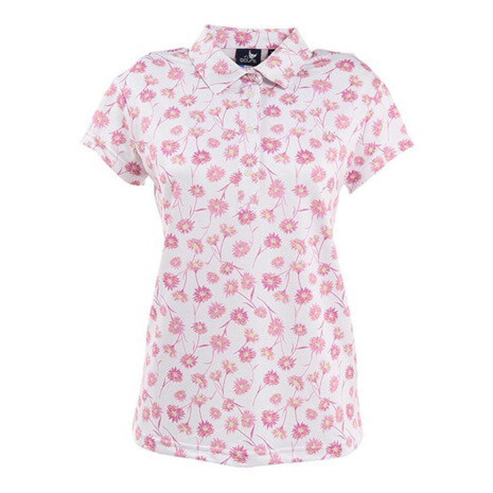 クランク（CLUNK）（レディース） ゴルフウェア 半袖 吸汗 速乾 フラワーポロシャツ CL5MUG04