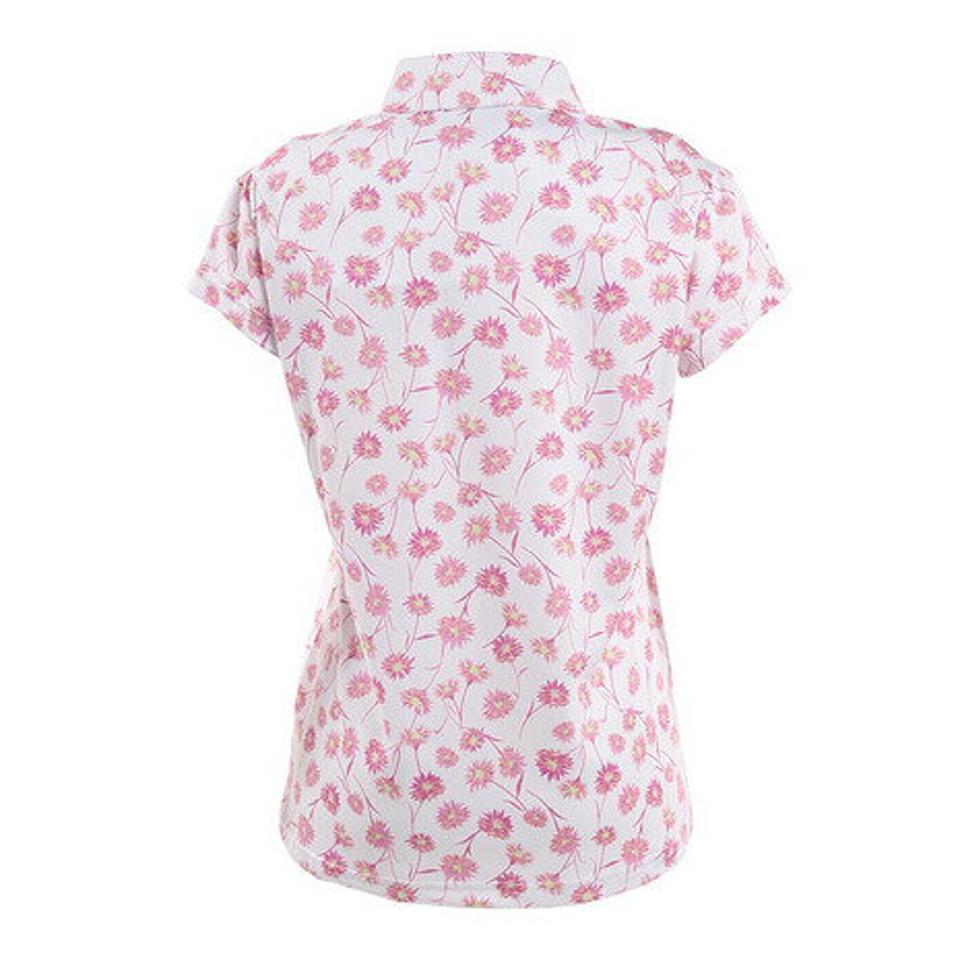クランク（CLUNK）（レディース） ゴルフウェア 半袖 吸汗 速乾 フラワーポロシャツ CL5MUG04