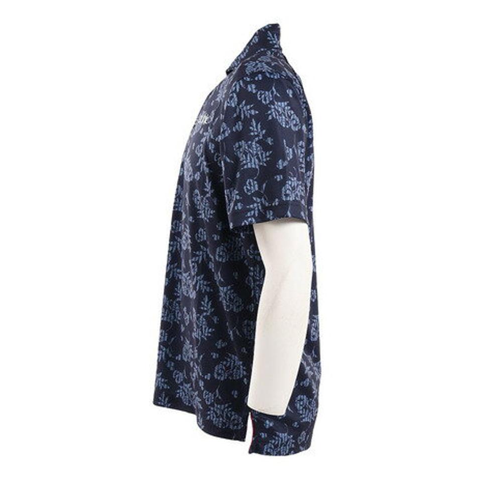 クランク（CLUNK） ゴルフウェア ストライプフラワーポロシャツ CL5MTG12 NVY （メンズ）