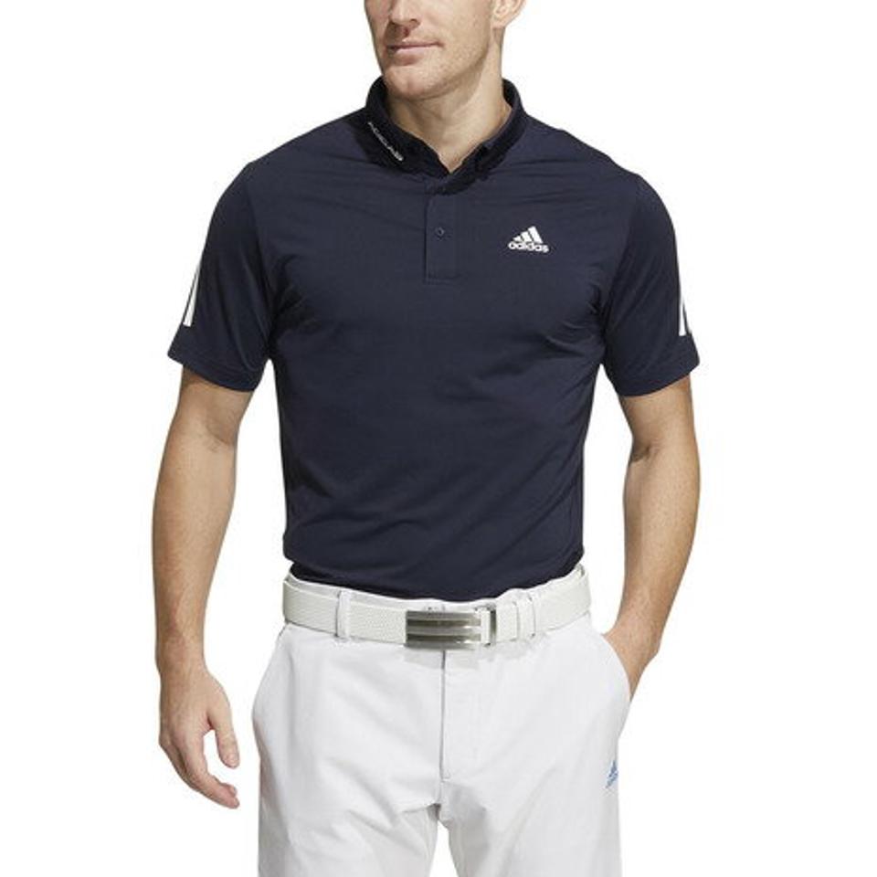 アディダス(adidas) ゴルフウェア 軽快 動きやすい スリーストライプス ストレッチ ボタンダウン半袖ポロシャツ US562-HA3128IN (メンズ)