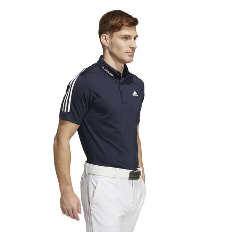 アディダス(adidas) ゴルフウェア 軽快 動きやすい スリーストライプス ストレッチ ボタンダウン半袖ポロシャツ US562-HA3128IN (メンズ)