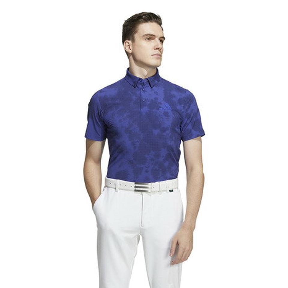 アディダス(adidas) ゴルフウェア 軽快 ストレッチ PLAY GREEN スプレーダイ半袖ポロシャツ CK482-HC7911NV (メンズ)