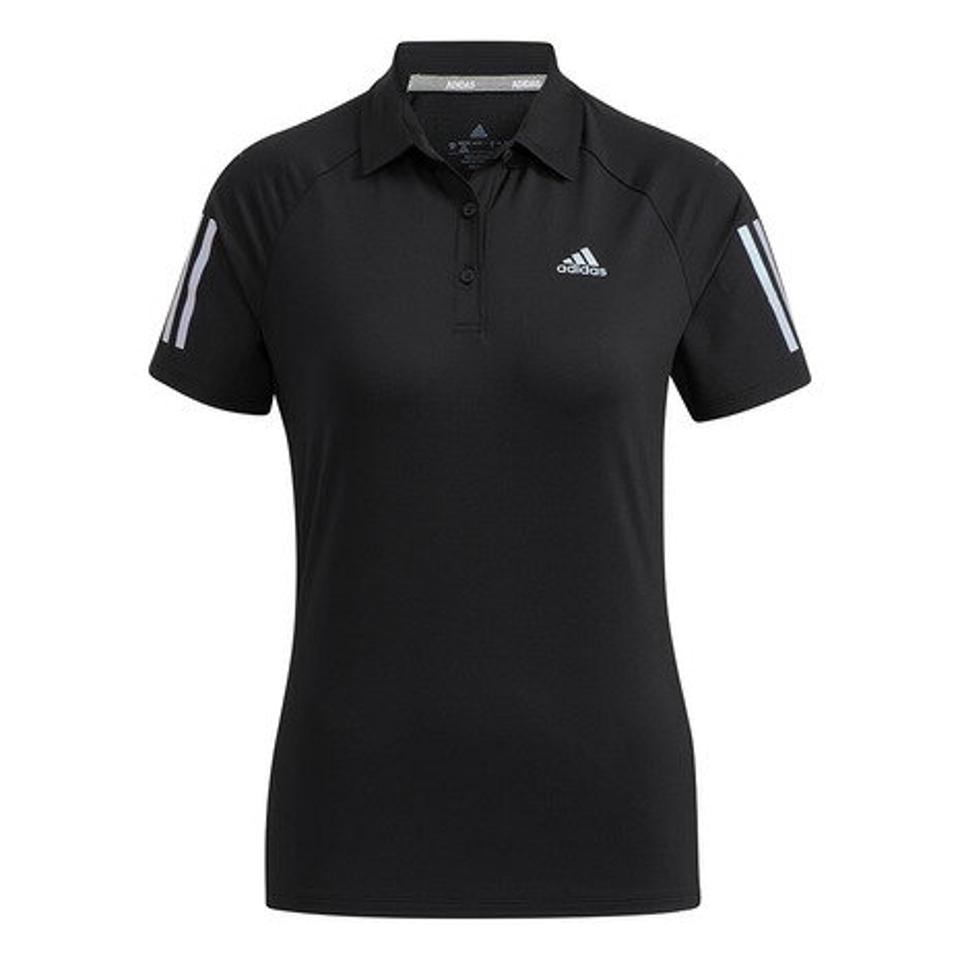 アディダス(adidas) ゴルフウェア ECO素材 スリーストライプス ストレッチボタンダウン半袖ポロシャツ VS980-HB3629BK (レディース)