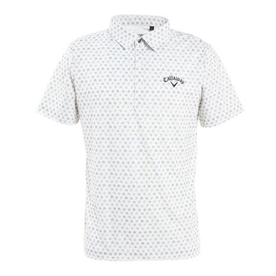 キャロウェイ(CALLAWAY) ゴルフウェア スモールフラワープリント鹿の子 半袖シャツ C22134113-1030 (メンズ)