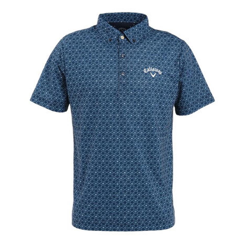 キャロウェイ(CALLAWAY) ゴルフウェア 幾何学フラワープリント鹿の子B.D 半袖シャツ C22134105-1120 (メンズ)