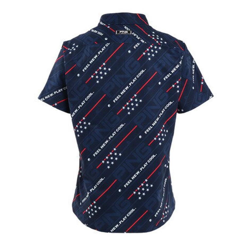 ピン(PING) ゴルフウェア 吸汗速乾 ひんやり ドライポリエステル ストレッチ鹿の子 半袖ポロシャツ 621-2160401-120 (メンズ)