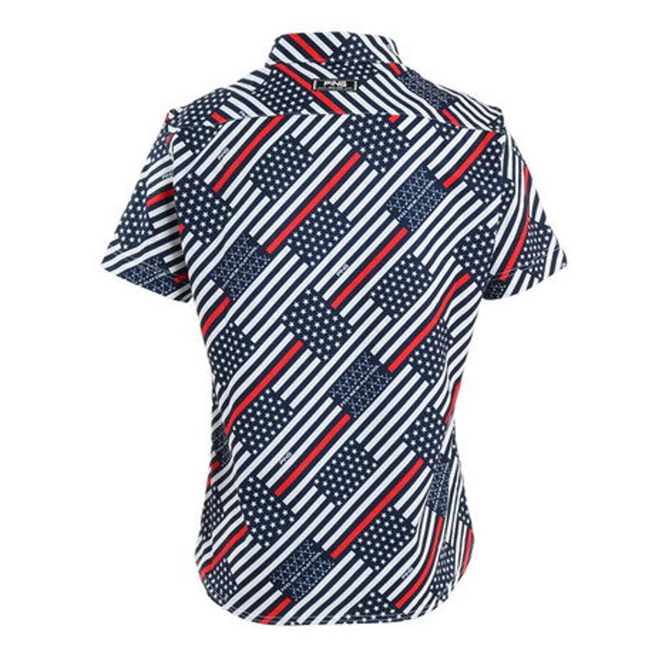 ピン(PING)(メンズ) ゴルフウェア 吸汗速乾 ひんやり ドライポリエステル ストレッチ鹿の子 半袖ポロシャツ 621-2160401