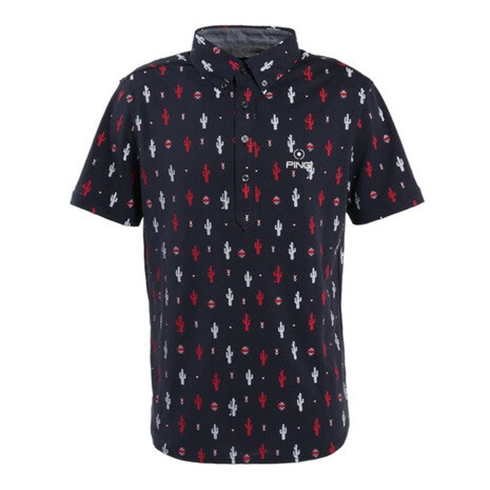 ピン(PING) ゴルフウェア 軽快 動きやすい ストレッチ鹿の子 半袖ポロシャツ 621-2160400 (メンズ)