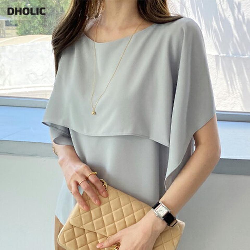 【10%OFF】ケープノースリーブ・全3色・b72112 レディース 【bl】ブラウス トップス ノースリーブ スリーブレス 単色 無地 シンプル パステル ケープ ユニーク 肌見せ 上品 春 夏 フェミニン 大人っぽ きれいめ フェミニン 韓国ファッション ハイホリHIHOLLI セール SALE