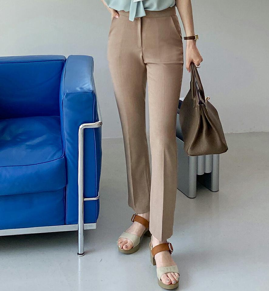 テンセル混スリムスラックス・全3色・t72133 レディース 【pt】スラックス パンツ ロング丈 単色 無地 ベーシック シンプル オフィスカジュアル 春 夏 きれいめ 大人っぽ カジュアル スリム 細身 ハイウエスト 韓国ファッション ハイホリHIHOLLI