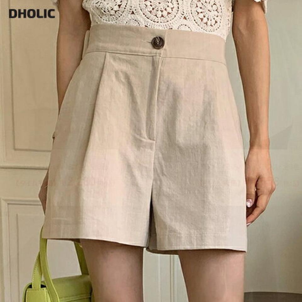 コットンショートパンツ・全4色・t67140 レディース 【pt】パンツ ズボン ショート丈 ショートパンツ 短パン 単色 無地 シンプル ベーシック 大人 カジュアル 綿 コットン タック ハイウエスト 春 夏 韓国ファッション