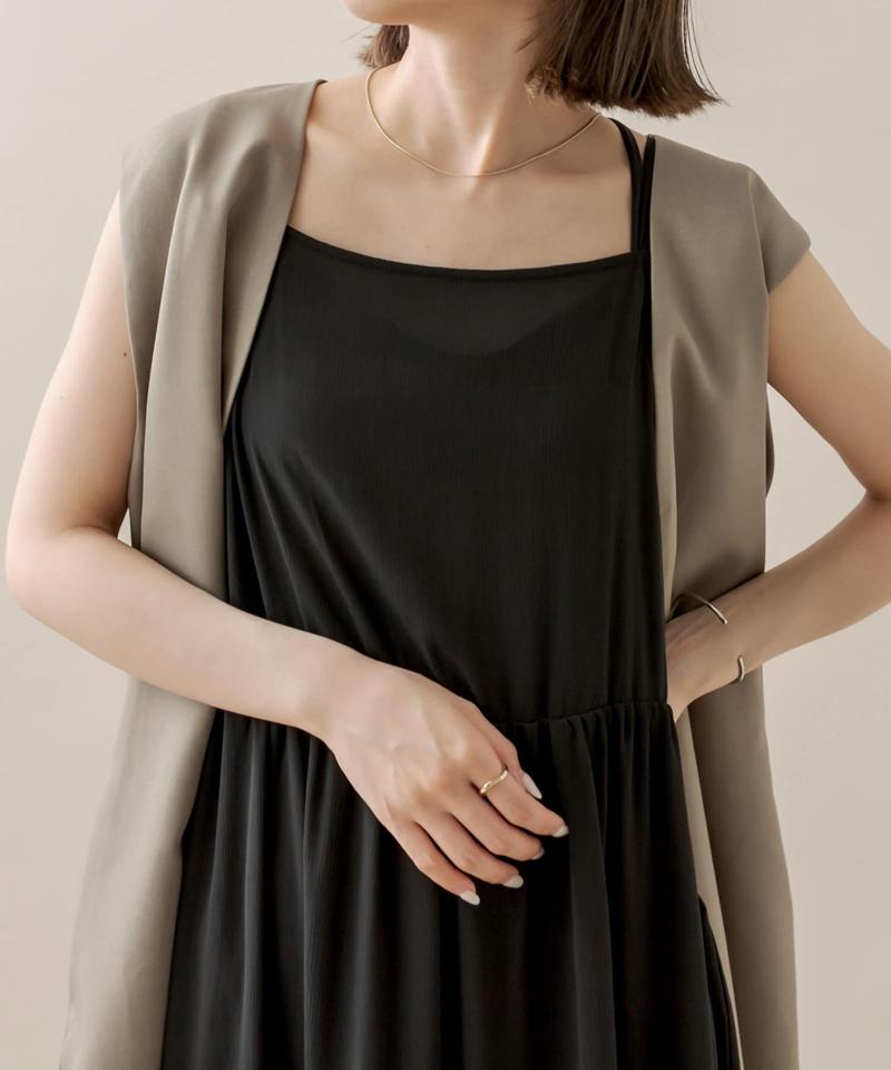 【SETアイテム】[mline]シフォンキャミワンピースSET