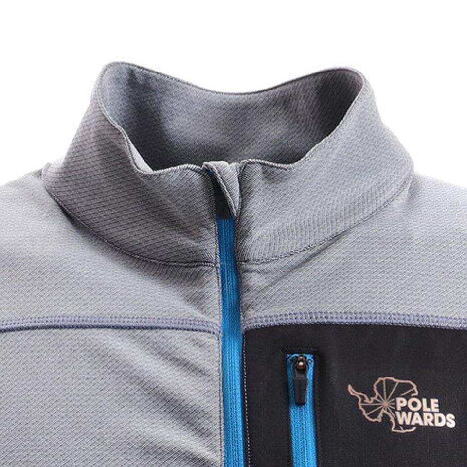 POLEWARDS(メンズ)パフォーマンスジップ 半袖ポロシャツ PW27JA29MGRY グレー