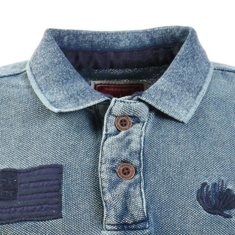 エルケクス(ELKEX) インディゴ DYED ロゴ ポロシャツ 881EK0FQ3290BLU オンライン価格 (メンズ)