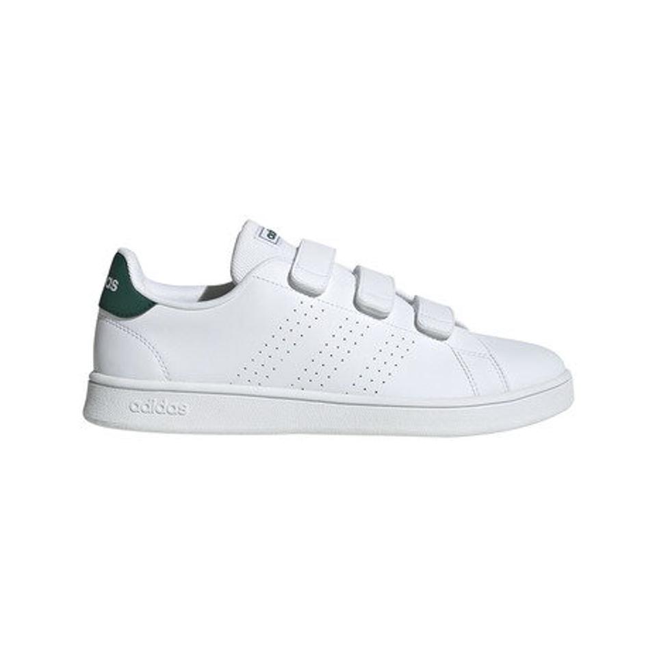 アディダス（adidas）（メンズ）アドバンコート ベース ベルクロ 白 ホワイト グリーン GX0723 通学 学生 スニーカー スポーツシューズ トレーニング