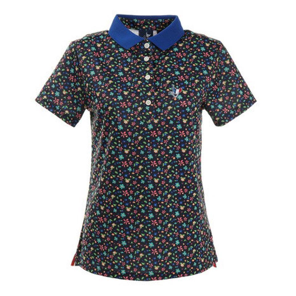 クランク(CLUNK) ゴルフウェア フラワープリントポロシャツ CL51UG09 NVY (レディース)