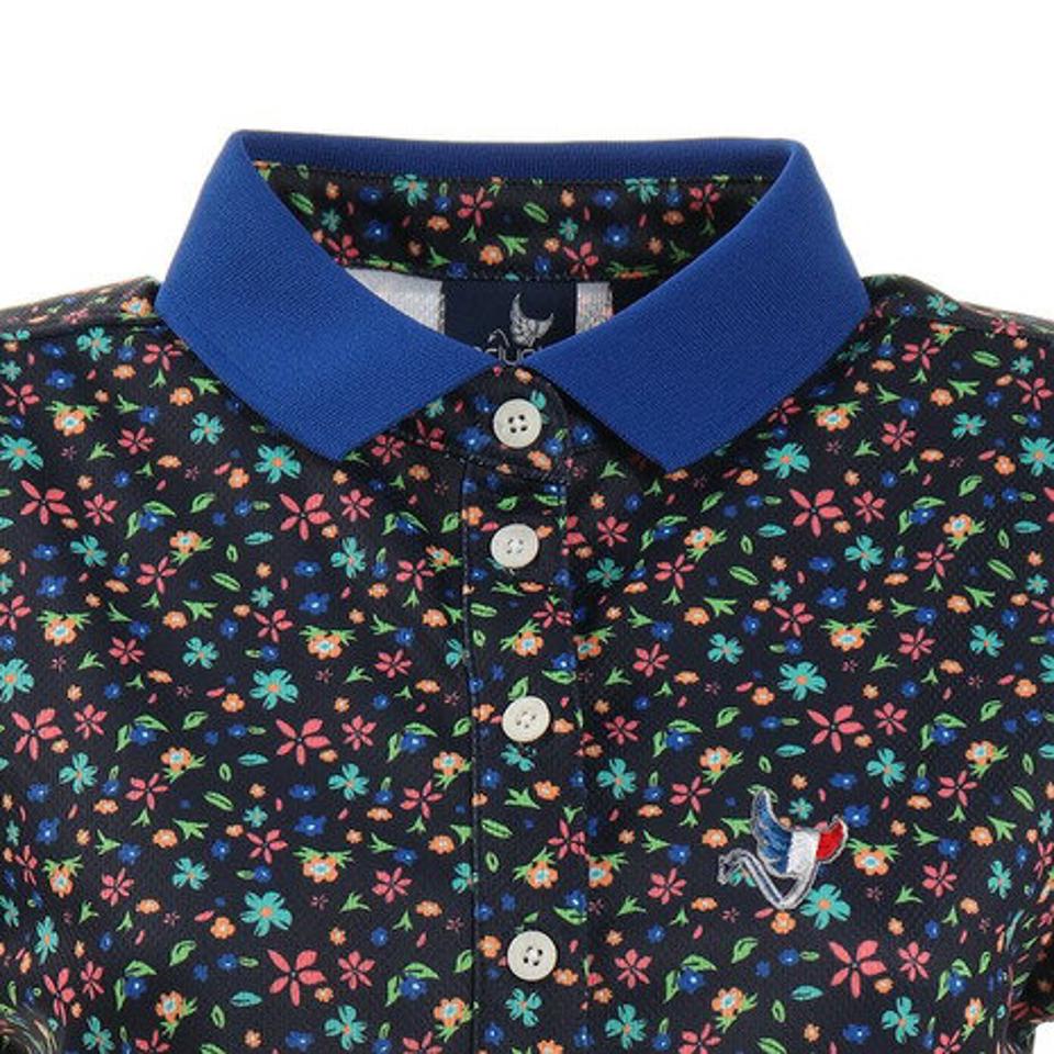 クランク(CLUNK) ゴルフウェア フラワープリントポロシャツ CL51UG09 NVY (レディース)