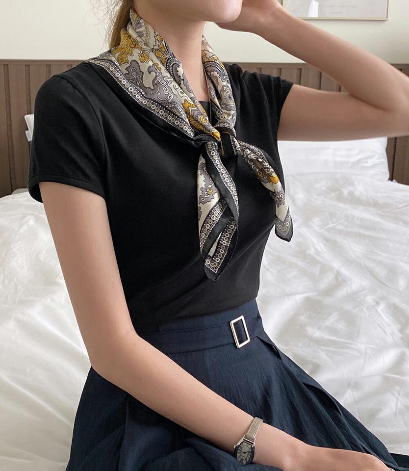 ラウンドネックキャップスリーブTシャツ・全4色・b00585 レディース 【tops】トップス 半袖 単色 無地 シンプル ベーシック Tシャツ キャップスリーブ クロップド丈 スリム 細身 春 夏 カジュアル フェミニン 韓国ファッション ハイホリHIHOLLI