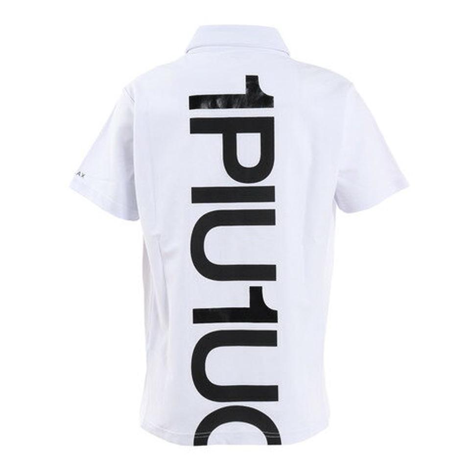 1PIU1UGUALE3 RELAX(1PIU1UGUALE3 RELAX) ゴルフウェア 軽快 ストレッチ バックロゴ 半袖ポロシャツ USH-22005 white (メンズ)