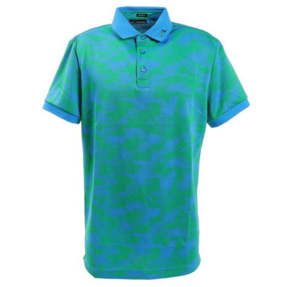 J.LINDEBERG ゴルフウエア メンズ 袖ロゴジャガードポロシャツ レギュラーフィット 071-22345-024 (メンズ)
