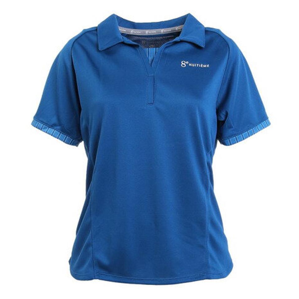 【5/25限定 エントリー&3点以上ご購入でP最大10倍】ウィッテム(HUITIEME) テニスウェア レディース ドライプラス ストライプ ポロシャツ HU19F03LS733155BLU (レディース)