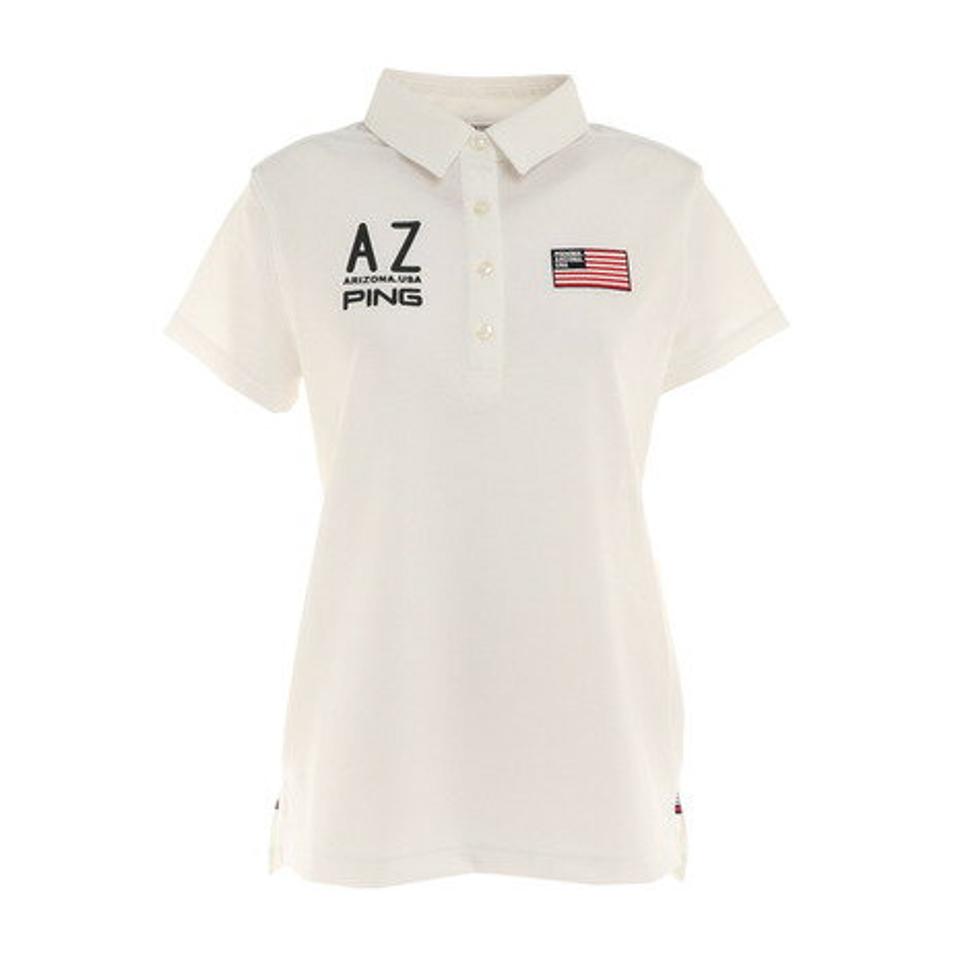 ピン(PING) ゴルフウェア 吸汗速乾 ドライ 快適♪ ポリエステル鹿の子 半袖ポロシャツ 622-2160402-030 (レディース)