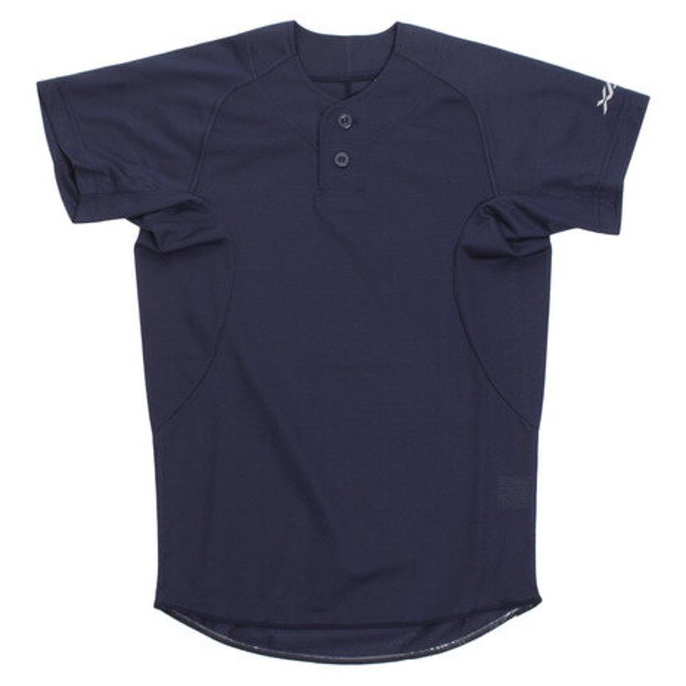 エックスティーエス(XTS)(キッズ)野球 ユニフォーム ジュニア キッズ 2ボタンメッシュシャツ 練習着 724G9ES4046J ネイビー