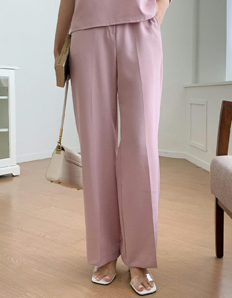 セミワイドスラックス・全3色・t01019 レディース 【pt】スラックス パンツ ズボン ロングパンツ ワイドパンツ 単色 無地 シンプル ベーシック 大人 きれいめ オフィスカジュアル カラーパンツ パステル ハイウエスト 春 夏 韓国ファッション