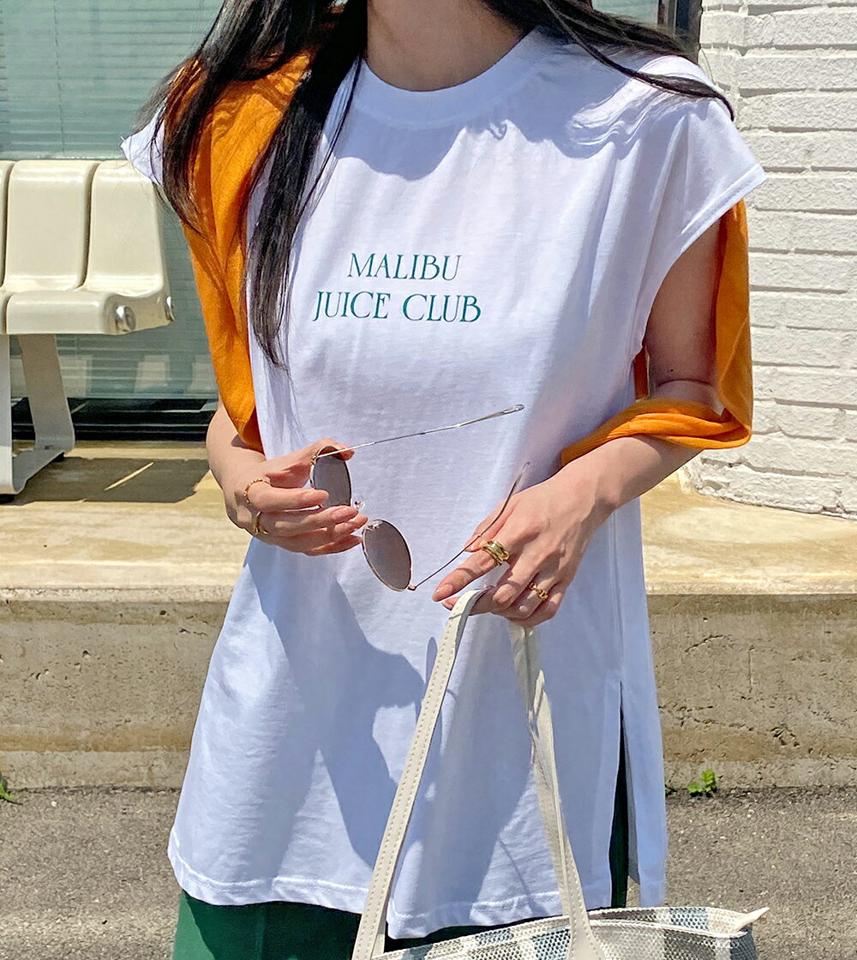 ルーズフィットレタリングフレンチスリーブTシャツ・全4色・t72146 レディース 【tops】トップス Tシャツ ロゴ レタリング ロゴT フレンチスリーブ 半袖 綿 コットン ロング丈 春 夏 カジュアル 大人 緑 韓国ファッション ハイホリHIHOL