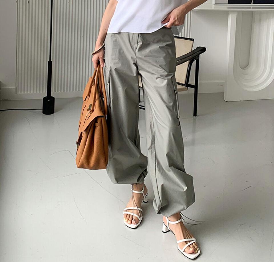 2WAYストリングパンツ・全2色・t72405 レディース 【pt】パンツ 2WAY ジョガーパンツ ラフ ワイド 単色 シンプル ストリング 体型カバー ゆったり 綿 コットン ロング丈 春 夏 韓スト カジュアル 韓国ファッション ハイホリHIHOLLI