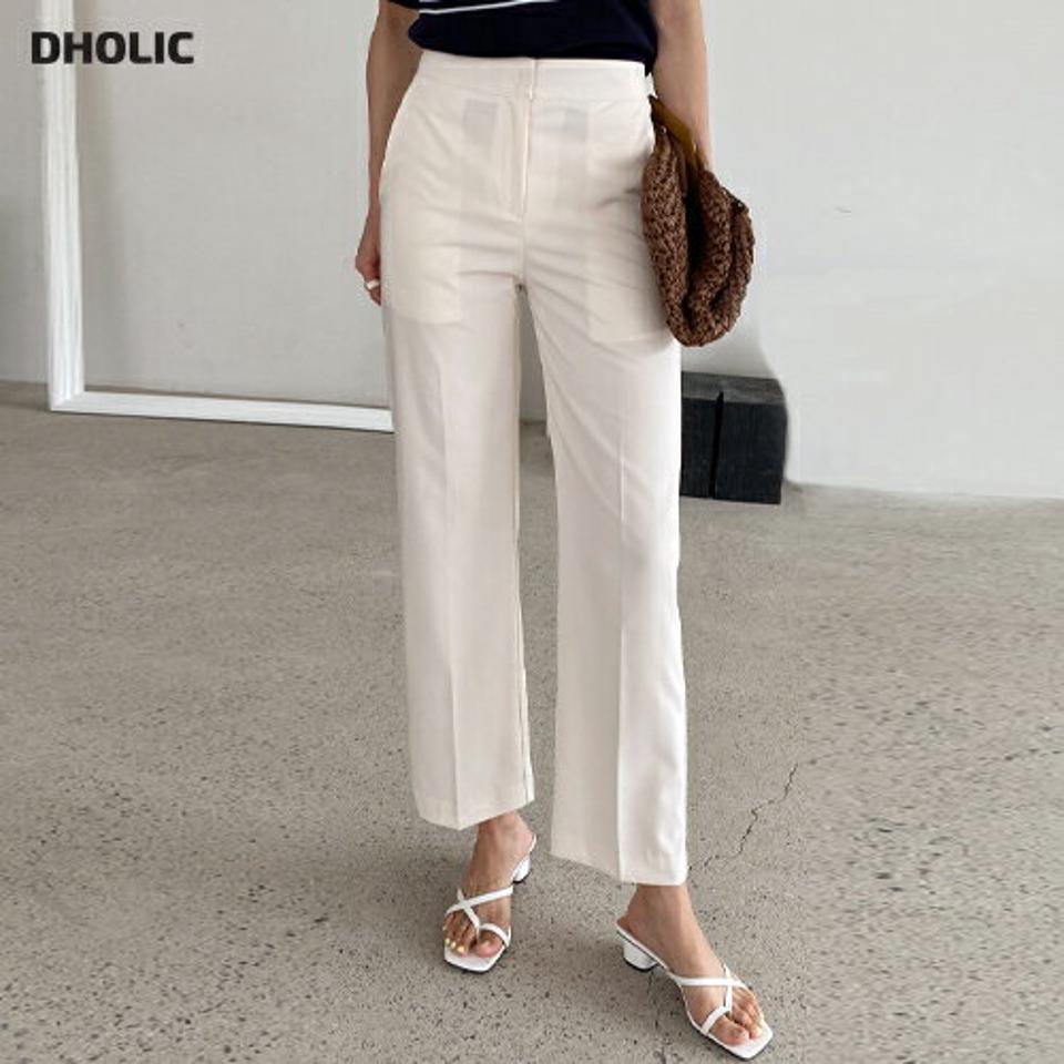 ストレートスラックス・全4色・t72403 レディース 【pt】パンツ スラックス ロング丈 単色 シンプル 無地 ベーシック ストレート ダーツ 春 夏 オフィスカジュアル 大人っぽ きれいめ 爽やか 韓国ファッション ハイホリHIHOLLI