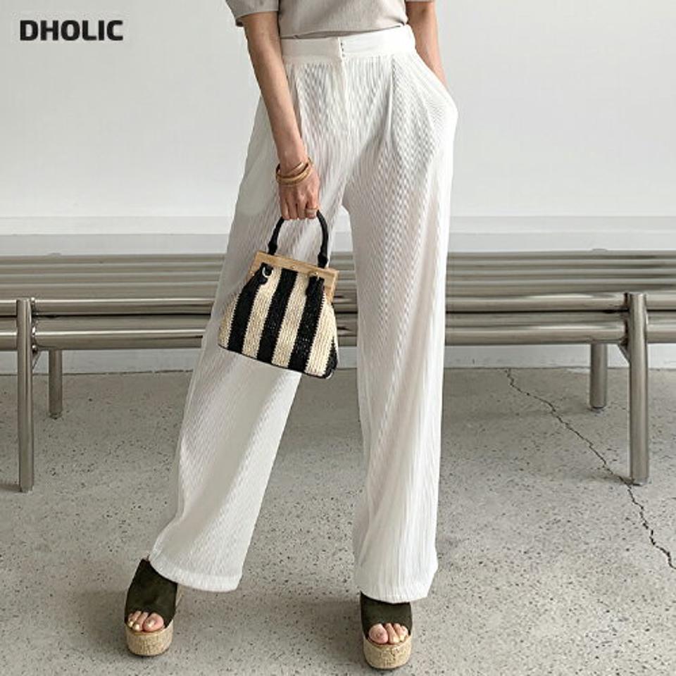 プリーツワイドスラックス・全3色・t72400 レディース 【pt】スラックス パンツ ロング丈 単色 プリーツ ワイド 楽ちん ゆったり 体型カバー ハイウエスト プリーツパンツ パステル 春 夏 カジュアル 大人っぽ 韓国ファッション ハイホリHIHOLLI