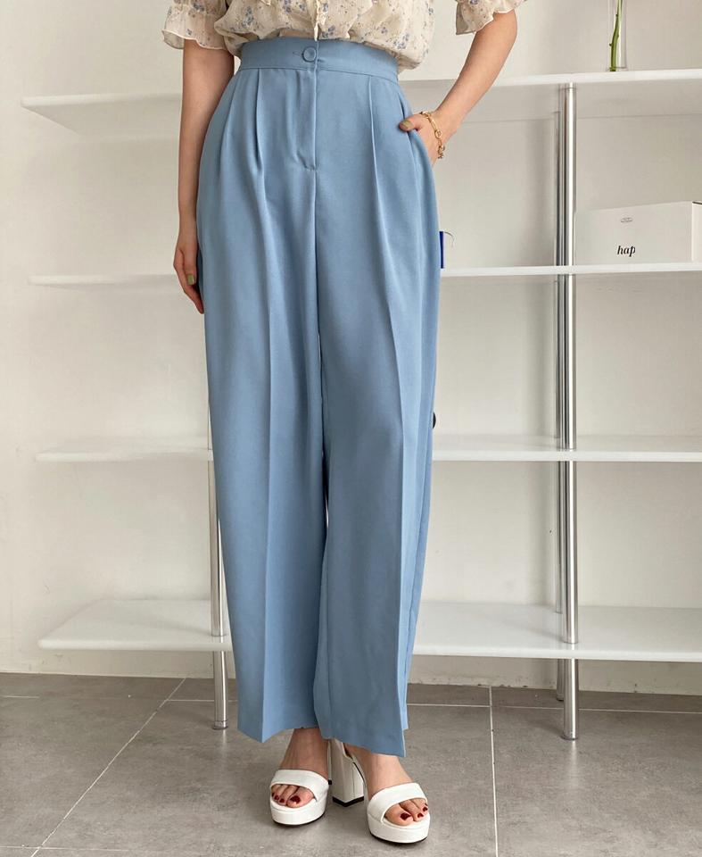 ツータックワイドスラックス・全7色・t00718 レディース 【pt】スラックス パンツ ズボン ロングパンツ カラーパンツ ワイドパンツ タック 単色 無地 シンプル ベーシック パステル 大人 きれいめ オフィスカジュアル 春 夏 秋 韓国ファッション