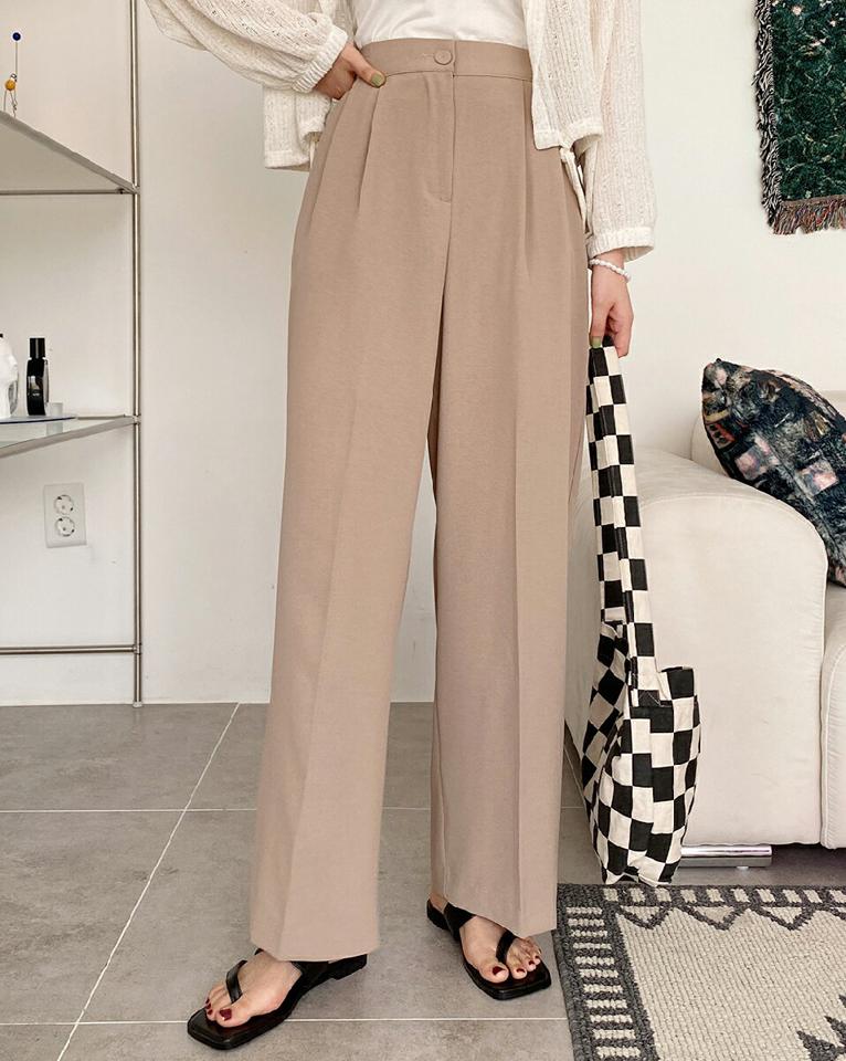 ツータックワイドスラックス・全7色・t00718 レディース 【pt】スラックス パンツ ズボン ロングパンツ カラーパンツ ワイドパンツ タック 単色 無地 シンプル ベーシック パステル 大人 きれいめ オフィスカジュアル 春 夏 秋 韓国ファッション