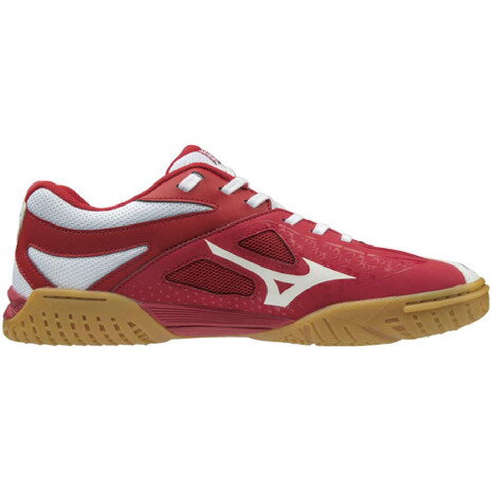 ミズノ（MIZUNO） 卓球シューズ ウエーブメダル 6 (WAVE MEDAL) 81GA191509 ホワイト×ブラック×レッド 男女兼用 （メンズ、レディース）